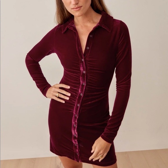 NWT Reformation Isa Velvet Dress - Picture 1 of 8